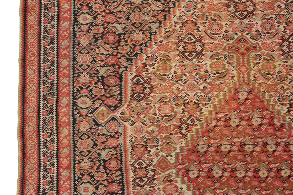 Antique Senneh Kilim 4'5" x 6'6" - SHARKTOOTH Antique and Vintage Textiles