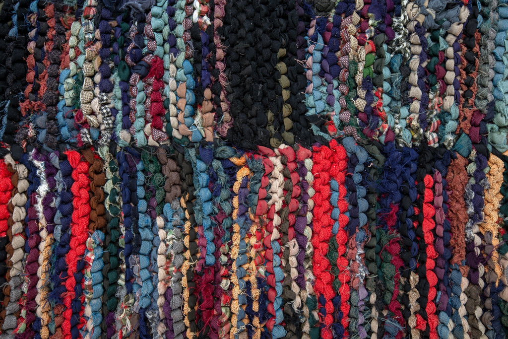 Antique Shaker Knit Rug 3' x 3'8" - SHARKTOOTH Antique and Vintage Textiles