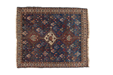 Antique Shiraz 3'11" x 4'10" - SHARKTOOTH Antique and Vintage Textiles
