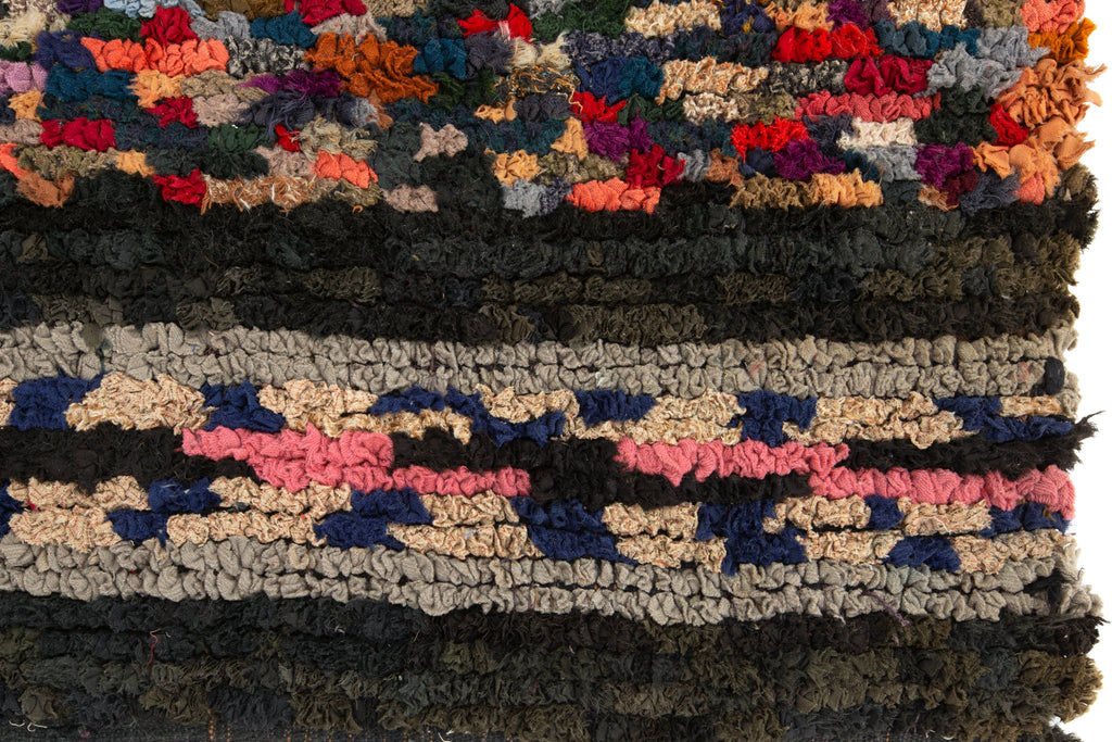 Antique Shirred Rug 2'10" x 5'4" - SHARKTOOTH Antique and Vintage Textiles