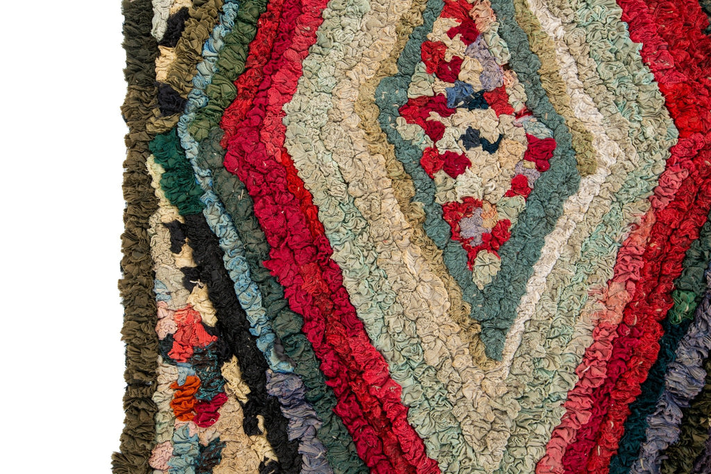 Antique Shirred Shaker Rug 2'5" x 5' - SHARKTOOTH Antique and Vintage Textiles