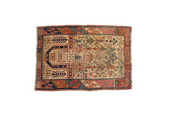 Antique Shirvan Prayer Rug 2'8" x 4' - SHARKTOOTH Antique and Vintage Textiles