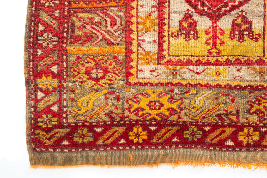 Antique Turkish Bergama 3'9" x 5'7" - SHARKTOOTH Antique and Vintage Textiles