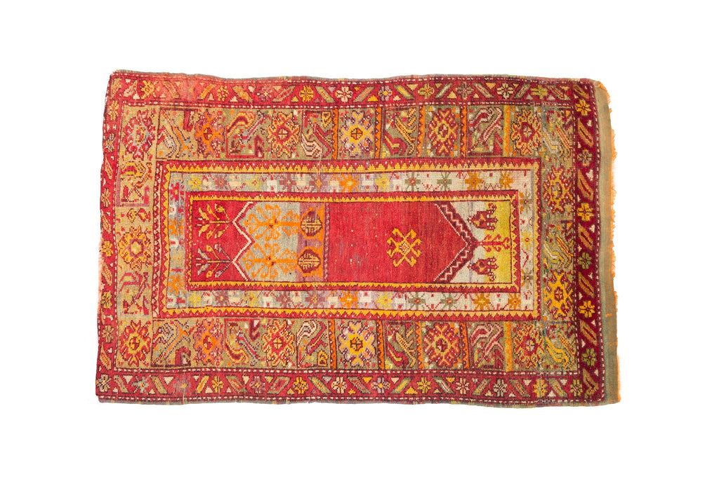 Antique Turkish Bergama 3'9" x 5'7" - SHARKTOOTH Antique and Vintage Textiles