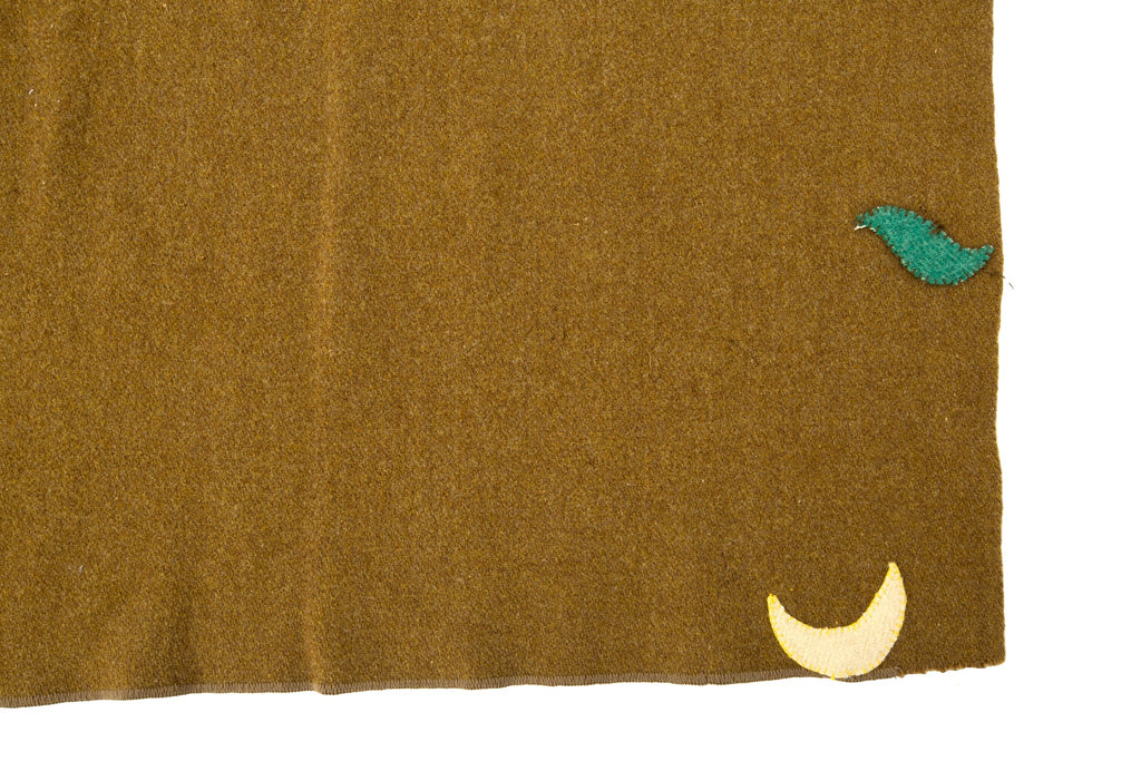 Appliqué Wool Blanket - SHARKTOOTH Antique and Vintage Textiles