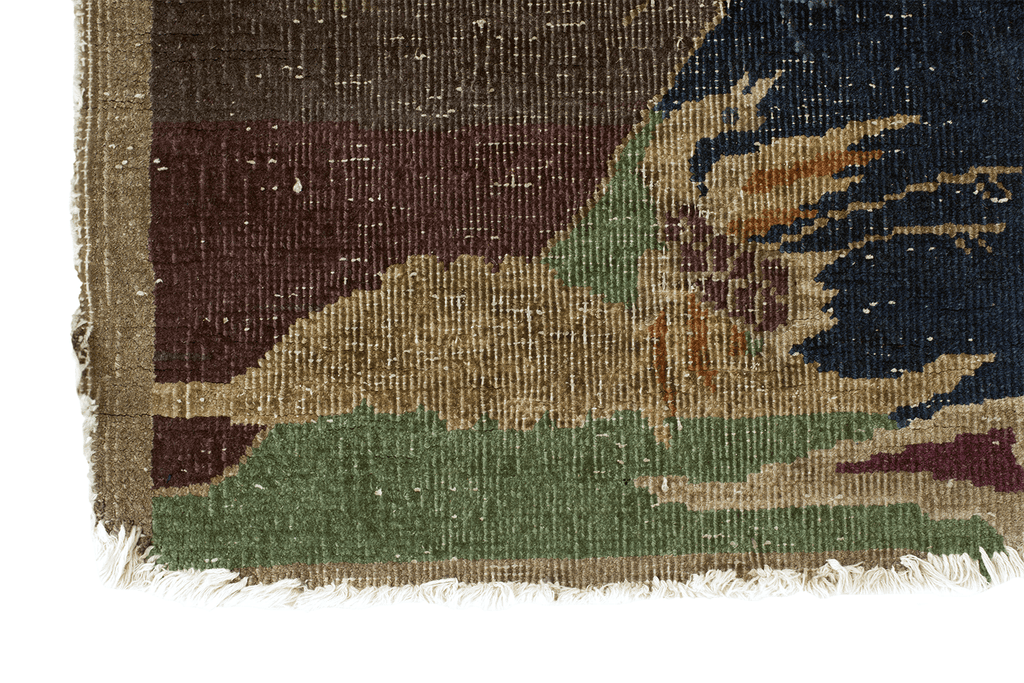 Art Deco Chinese Mat - SHARKTOOTH Antique and Vintage Textiles