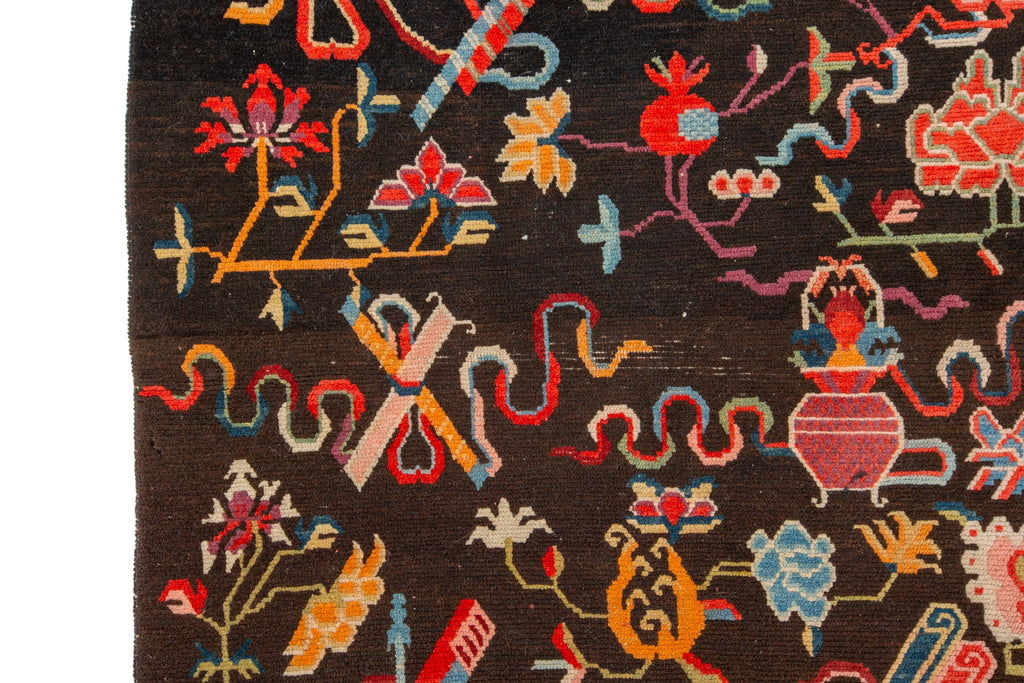Black Tibetan 2'10" x 5'9" - SHARKTOOTH Antique and Vintage Textiles