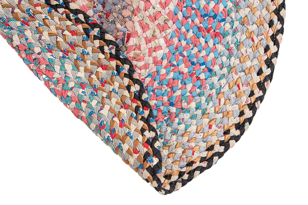 Braided Oval Rug 3'5" x 5'2" - SHARKTOOTH Antique and Vintage Textiles