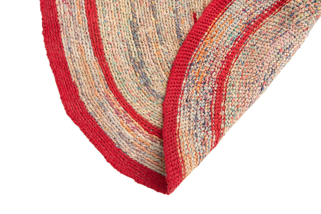 Braided Rag Rug 3' x 4' - SHARKTOOTH Antique and Vintage Textiles