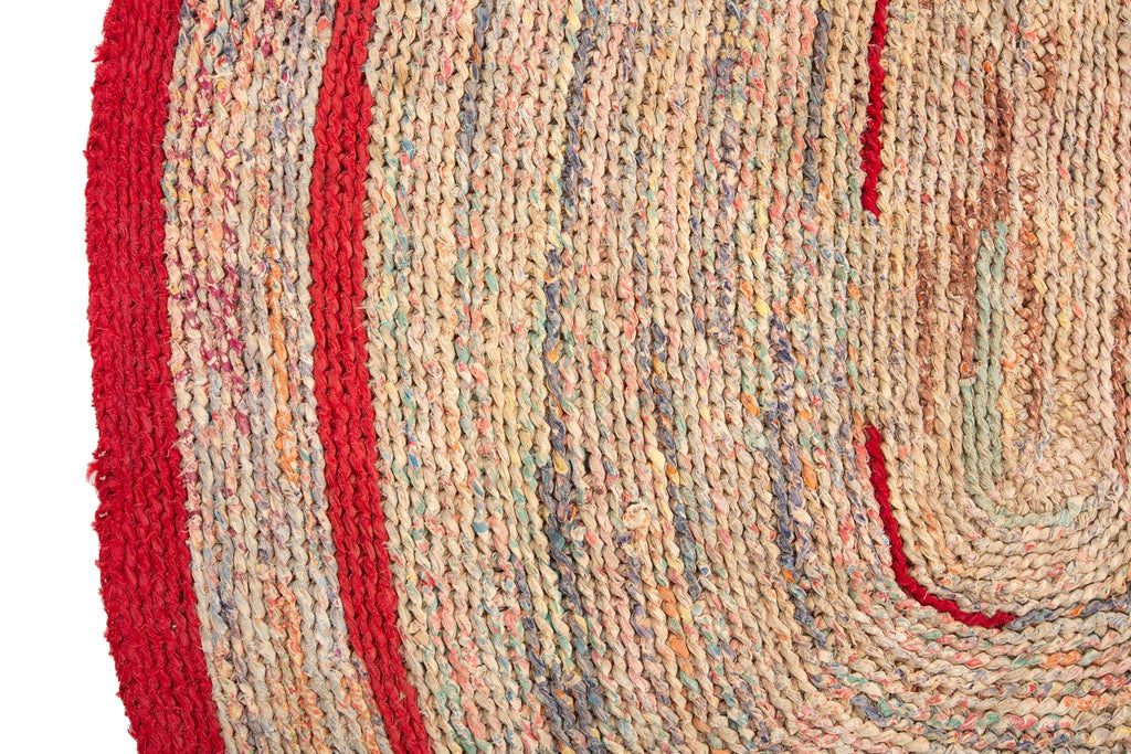 Braided Rag Rug 3' x 4' - SHARKTOOTH Antique and Vintage Textiles