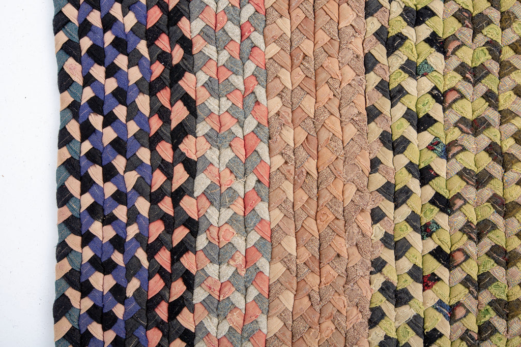 Braided Rag Runner 3' x 9' - SHARKTOOTH Antique and Vintage Textiles
