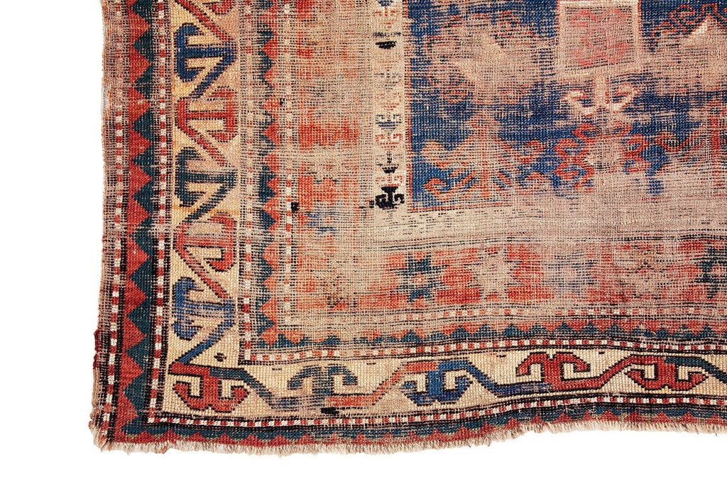 c. 1880 Kazak - SHARKTOOTH Antique and Vintage Textiles