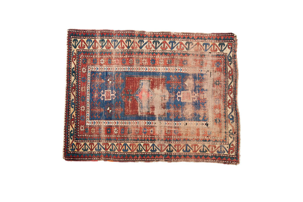 c. 1880 Kazak - SHARKTOOTH Antique and Vintage Textiles