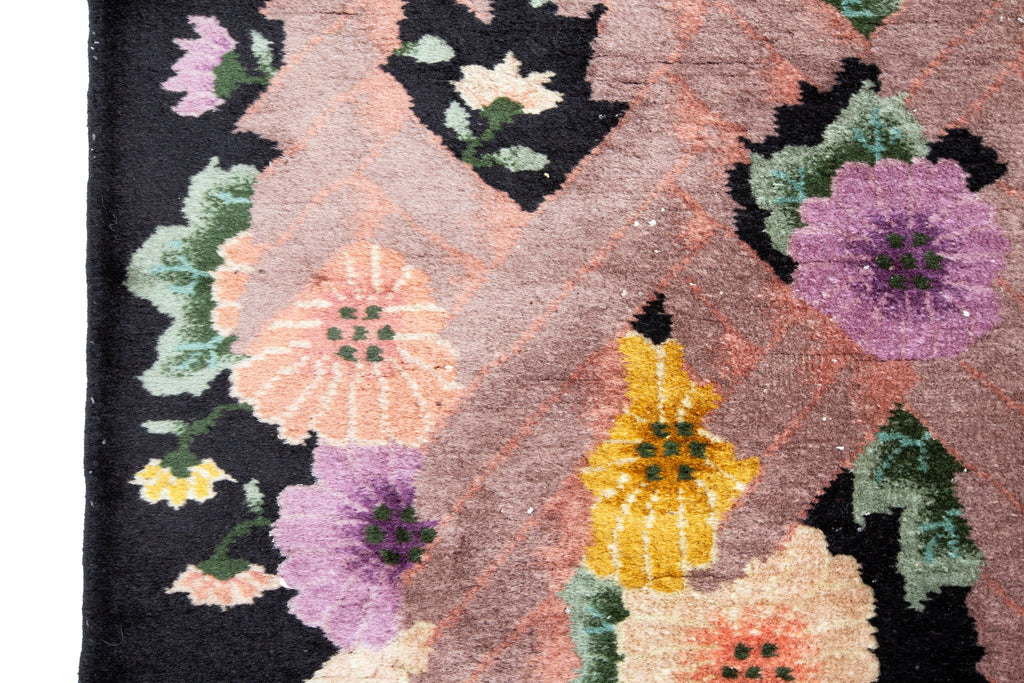 Chinese Art Deco 3' x 5'5" - SHARKTOOTH Antique and Vintage Textiles