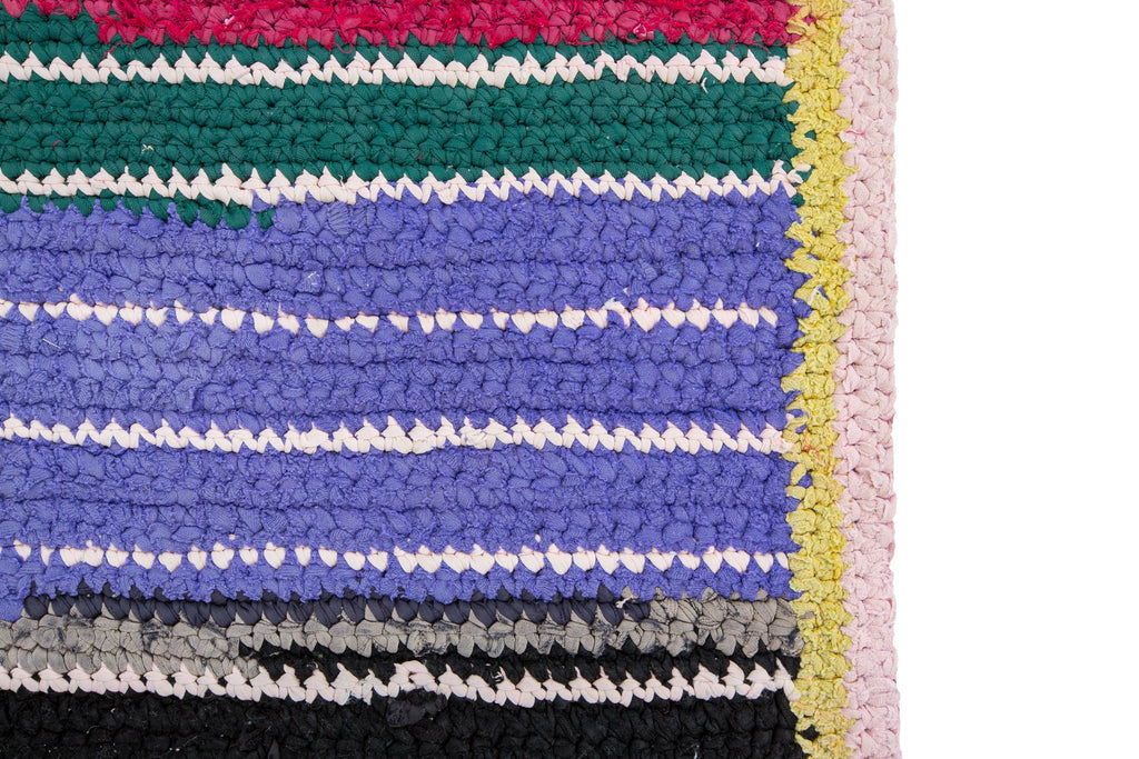 Crocheted Mat 2'3" x 3'3" - SHARKTOOTH Antique and Vintage Textiles