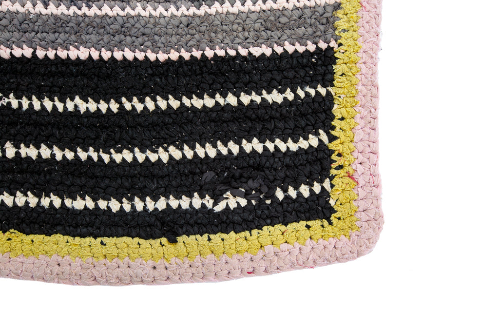 Crocheted Mat 2'3" x 3'3" - SHARKTOOTH Antique and Vintage Textiles