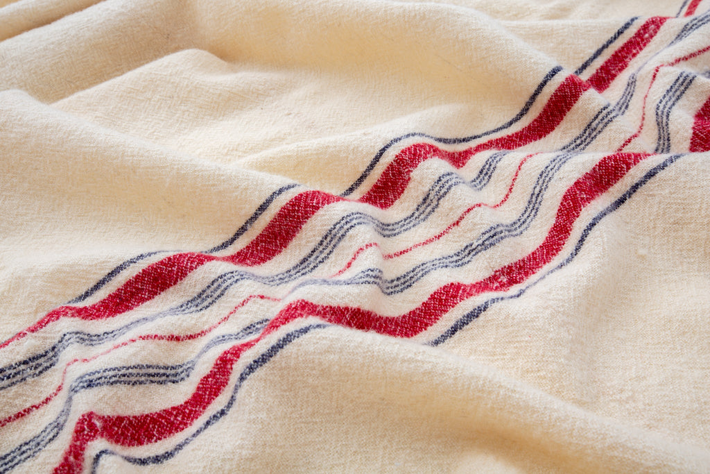 Early 1900's Camp Blanket - SHARKTOOTH Antique and Vintage Textiles