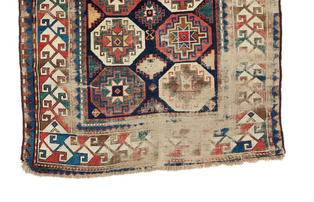 Early 19th Century Kazak 4’6” x 7’5” - SHARKTOOTH Antique and Vintage Textiles