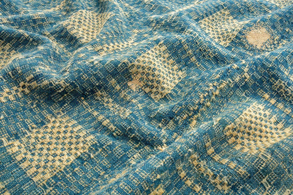 Early Overshot Coverlet - SHARKTOOTH Antique and Vintage Textiles