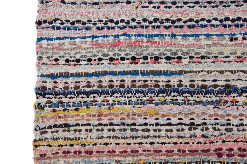 Early Swedish Rag Mat 2'2" x 2'11" - SHARKTOOTH Antique and Vintage Textiles