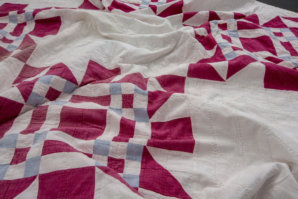 Geometric Star Quilt - SHARKTOOTH Antique and Vintage Textiles
