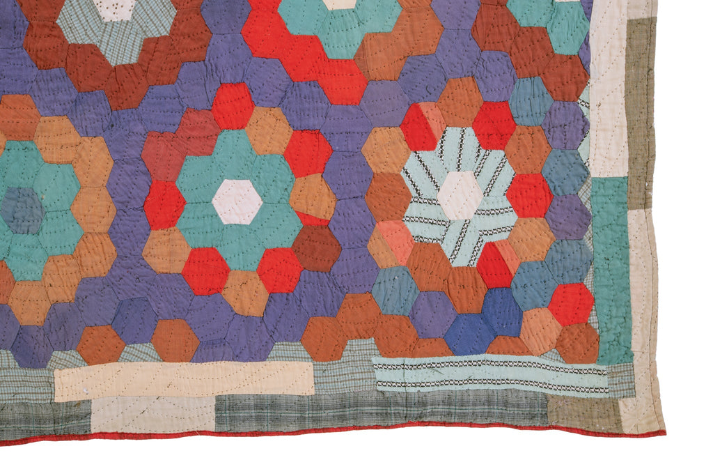 Grandmother's Garden Quilt - SHARKTOOTH Antique and Vintage Textiles