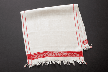 Horseshoe Damask Towel - SHARKTOOTH Antique and Vintage Textiles