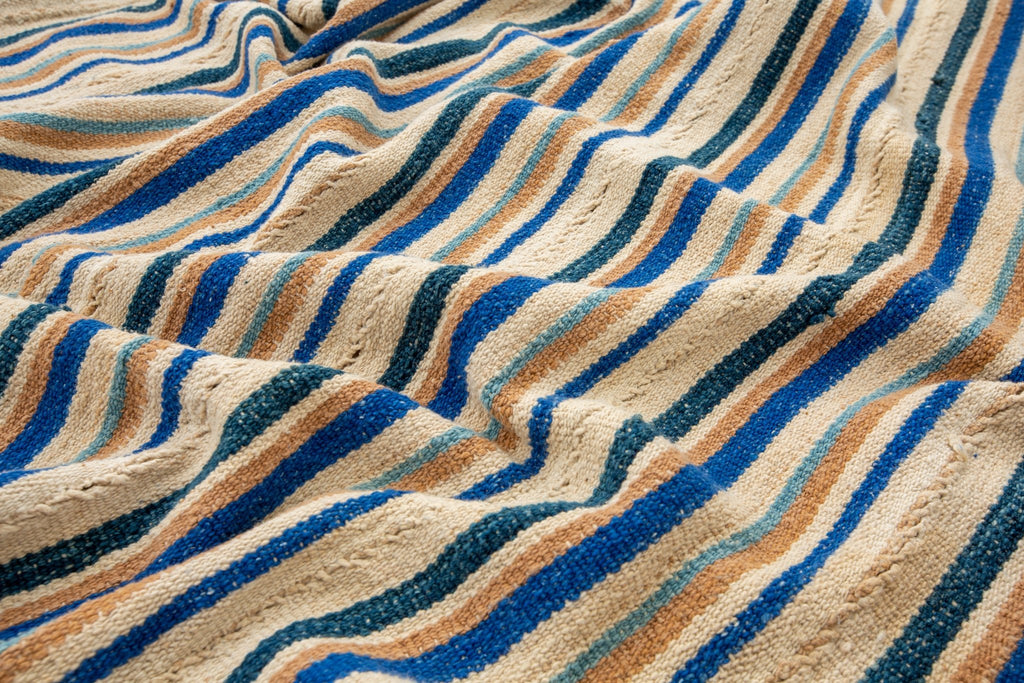 Indigo Strip Cloth Blanket - SHARKTOOTH Antique and Vintage Textiles