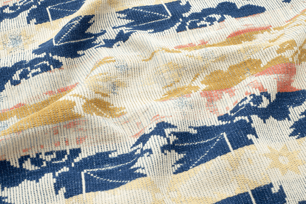 Jacquard Coverlet c. 1851 - SHARKTOOTH Antique and Vintage Textiles