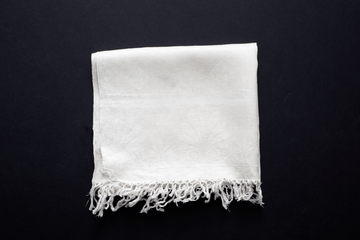 Large Silk Damask Towel - SHARKTOOTH Antique and Vintage Textiles