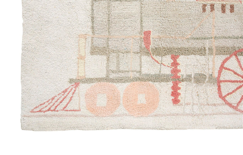 Midcentury Hooked Tapestry Rug - SHARKTOOTH Antique and Vintage Textiles