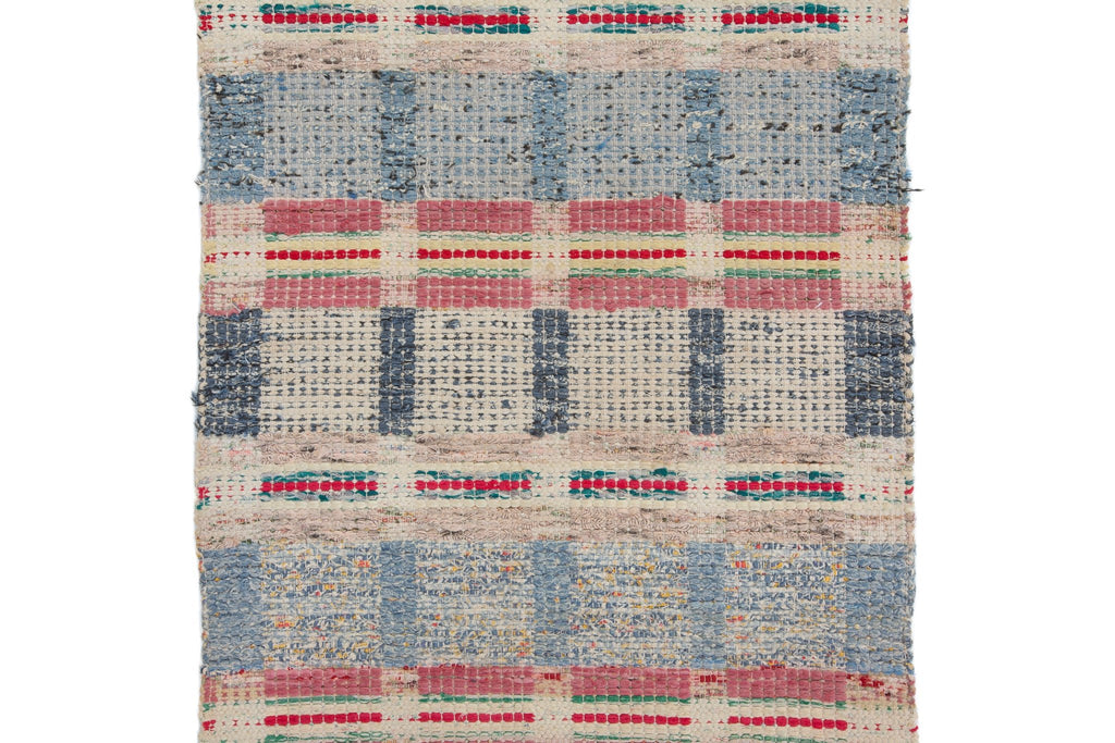 Midcentury Rag Rug 2'3" x 6'3" - SHARKTOOTH Antique and Vintage Textiles