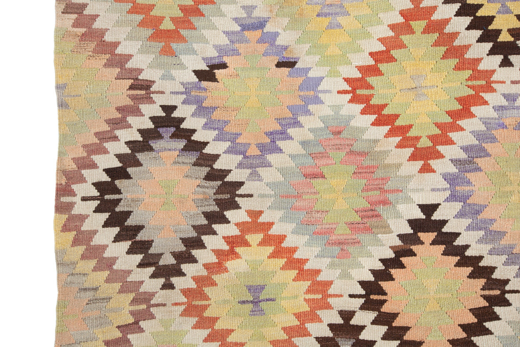 Midcentury Turkish Kilim 3'6" x 7'7" - SHARKTOOTH Antique and Vintage Textiles