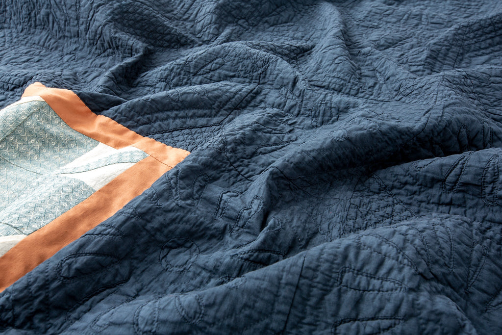 Overdyed Appliqué Quilt - SHARKTOOTH Antique and Vintage Textiles