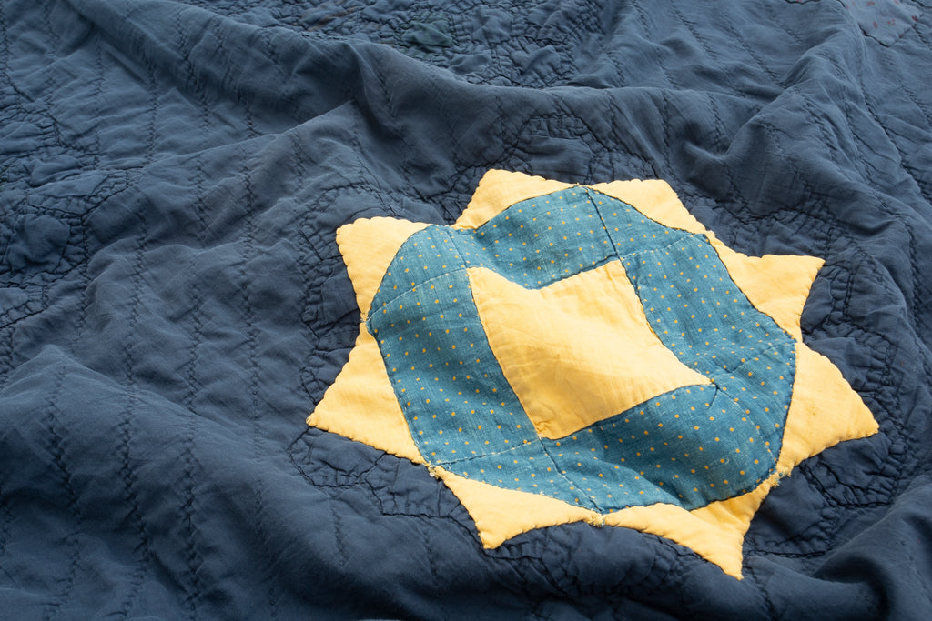 Overdyed Baby Quilt - SHARKTOOTH Antique and Vintage Textiles