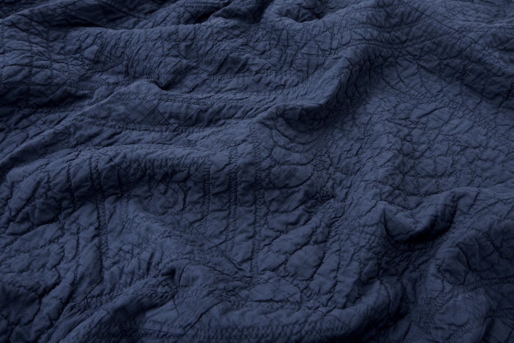 Overdyed Quilt with Appliqué Patch - SHARKTOOTH Antique and Vintage Textiles