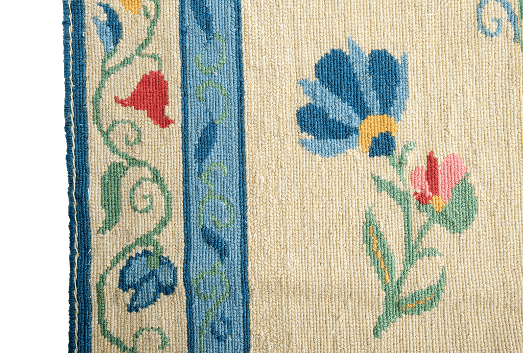 Portuguese Needlepoint Rug - SHARKTOOTH Antique and Vintage Textiles