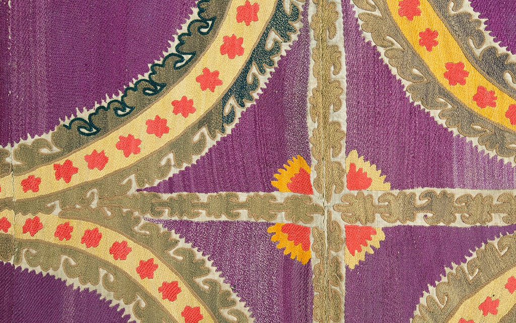 Rare Uzbek Folk Suzani - SHARKTOOTH Antique and Vintage Textiles