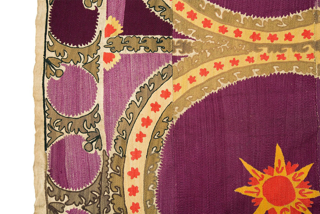 Rare Uzbek Folk Suzani - SHARKTOOTH Antique and Vintage Textiles