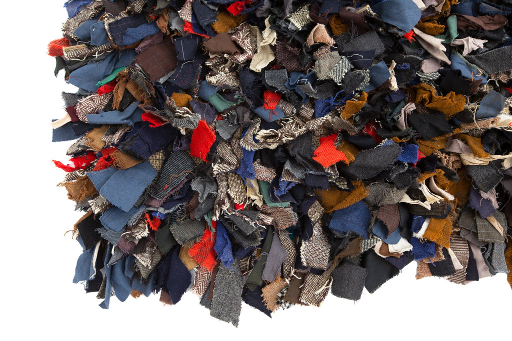 Scrap Rag Rug 3' x 6' - SHARKTOOTH Antique and Vintage Textiles