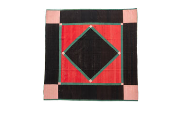 Southwestern Flatweave 6'1" x 6'3" - SHARKTOOTH Antique and Vintage Textiles
