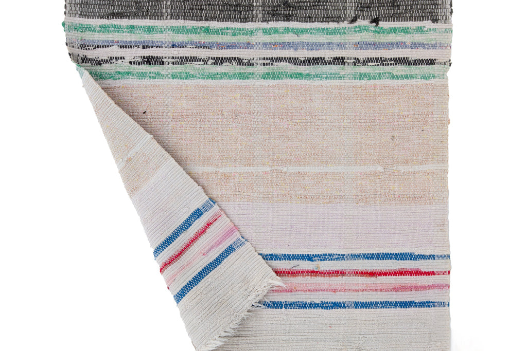 Swedish Rag Rug 1'10 x 4'6" - SHARKTOOTH Antique and Vintage Textiles