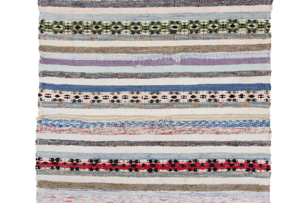 Swedish Rag Rug 2'3" x 11'10" - SHARKTOOTH Antique and Vintage Textiles