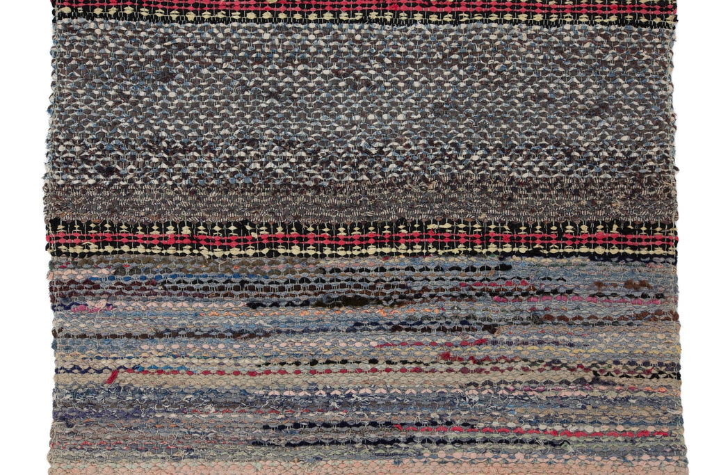 Swedish Rag Rug 3'2" x 8' - SHARKTOOTH Antique and Vintage Textiles