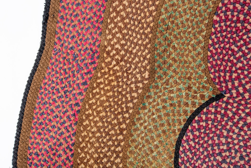 Three Circle Braided Rug 3'11" x 5'7" - SHARKTOOTH Antique and Vintage Textiles