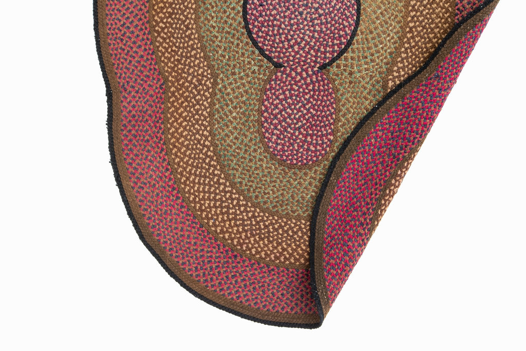 Three Circle Braided Rug 3'11" x 5'7" - SHARKTOOTH Antique and Vintage Textiles