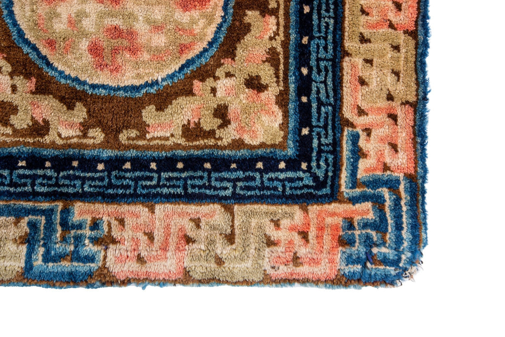 Tibetan Mat 1'9" x 1'9" - SHARKTOOTH Antique and Vintage Textiles