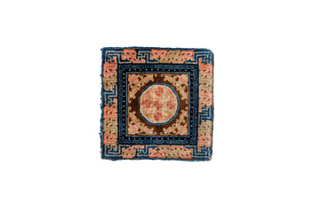 Tibetan Mat 1'9" x 1'9" - SHARKTOOTH Antique and Vintage Textiles