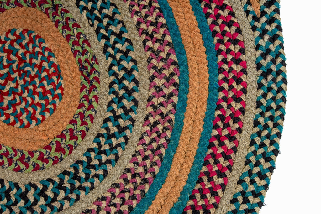 Triple Circle Rag Rug 2'10" x 6' - SHARKTOOTH Antique and Vintage Textiles