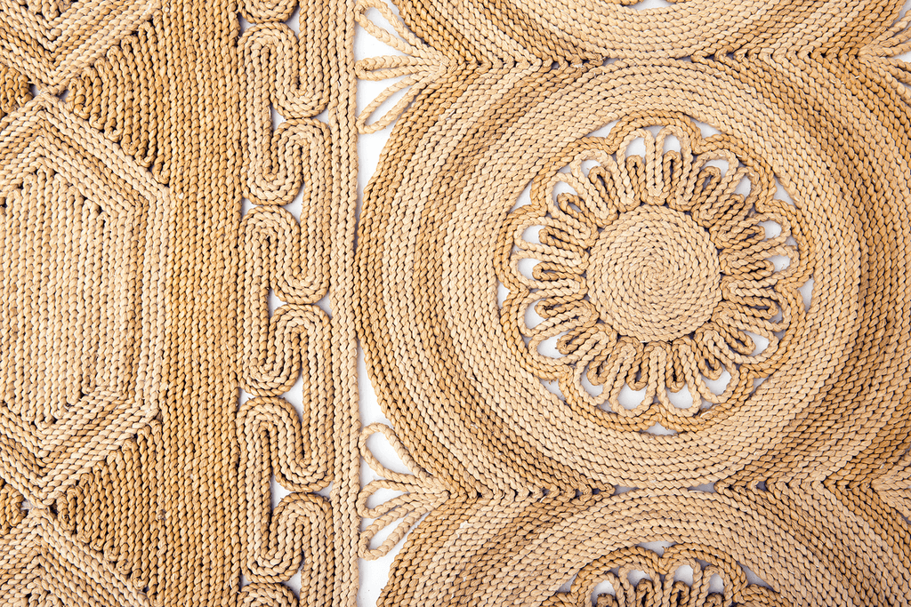 Vintage Chinese Mat - SHARKTOOTH Antique and Vintage Textiles